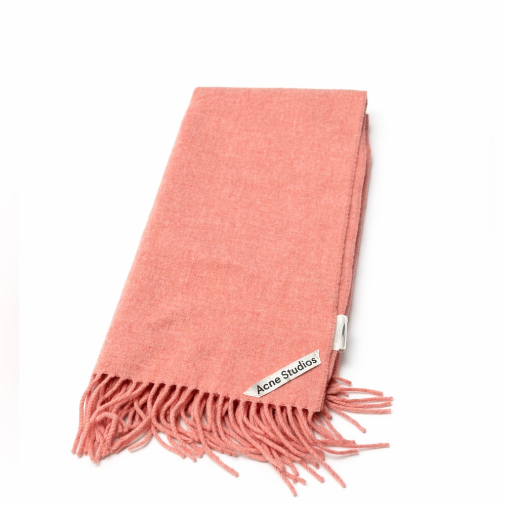 Authentic Acne Studios 100% Wool Soft Pink Fringe Scarf